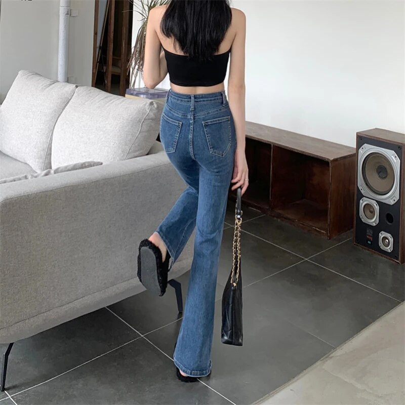 Uued Korea moed vabaajarõivad, naiste teksapüksid naiste vanad tänavarõivad OL kõrge vöökohaga naiste teksad dropshipping VAH6201