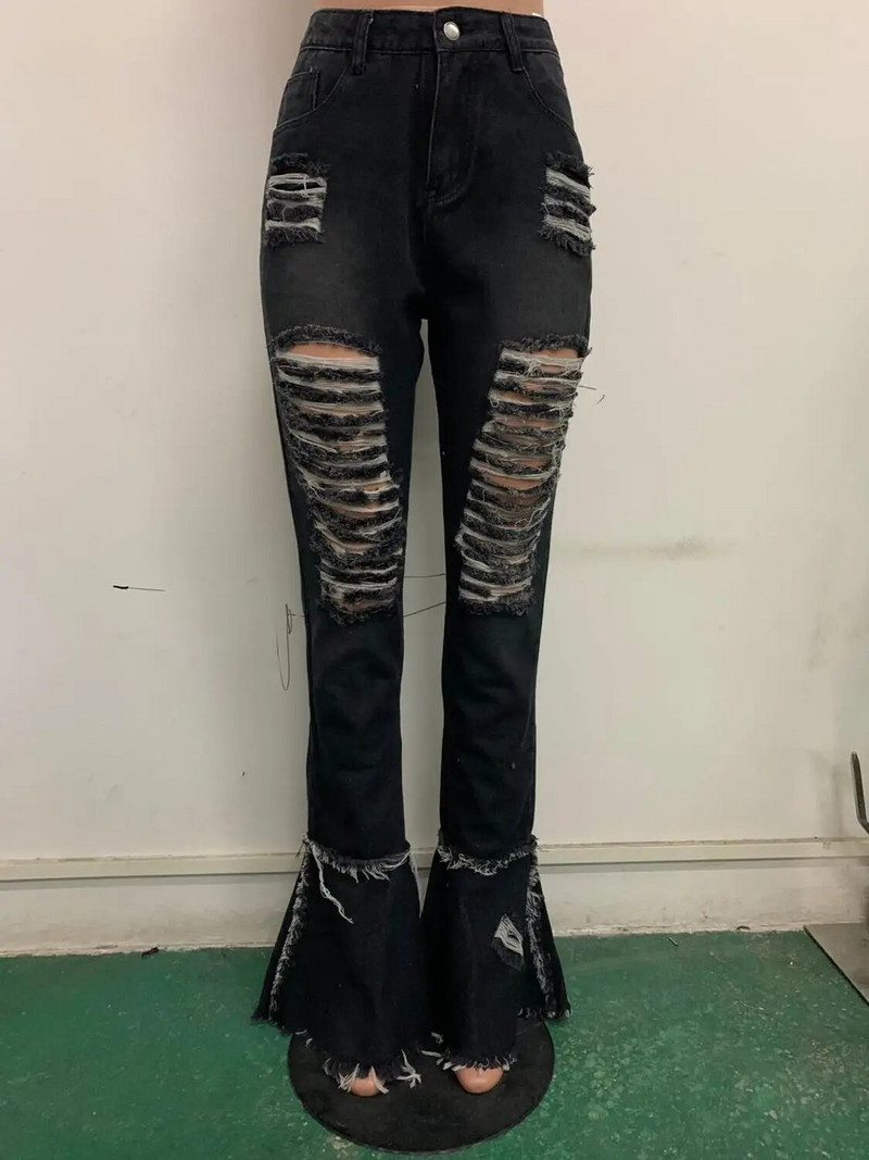 Ljetne traper hlače 2020. Ženske fluorescentne traperice s rupama Poderane lepršave hlače s rascjepima Ulične uske hlače visokog struka u 6 boja