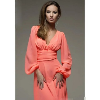 Γυναικεία σέξι μακρυμάνικη λαιμόκοψη με βαθύ V-λαιμόκοψη, κομψή δουλειά, επαγγελματικά casual πάρτι με μολύβι Bodycon φορέματα