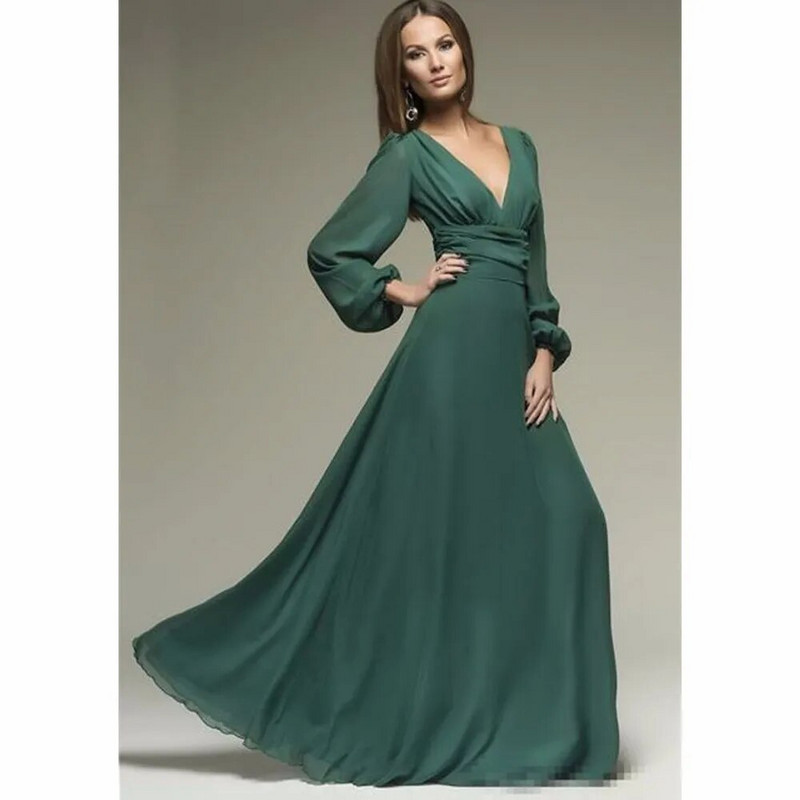 Γυναικεία σέξι μακρυμάνικη λαιμόκοψη με βαθύ V-λαιμόκοψη, κομψή δουλειά, επαγγελματικά casual πάρτι με μολύβι Bodycon φορέματα