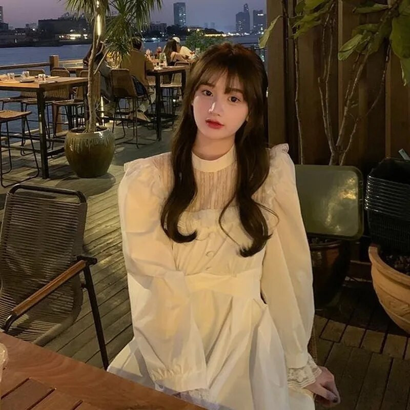 QWEEK rochie gotică neagră din dantelă pentru femei, ocazional, elegantă, pentru petrecere, rochie cu mâneci lungi, cu volane, Emo, Y2k, haine de primăvară 2022