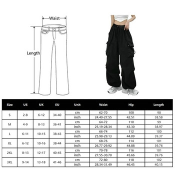 Νέο παντελόνι Cargo Γυναικεία ρετρό ρούχα εργασίας Casual φαρδιά ίσια παντελόνια μόδα Φαρδιές τσέπες Τζόγκερ Παντελόνι Y2k Streetwear