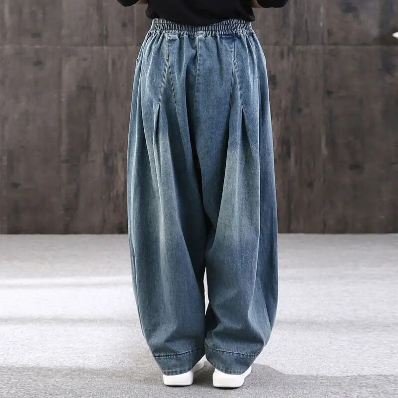 Uued Baggy Oversize Teksad Naiste Denim vabaaja ristpüksid Naiste Vintage Harem Püksid Püksid Bloomers 2023 Mom Laia säärega teksad