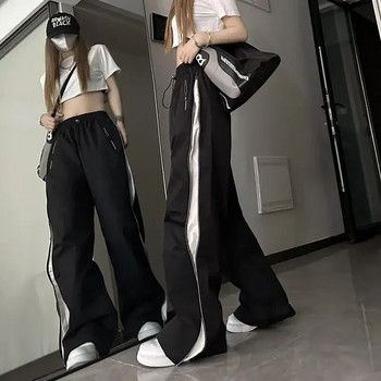 Y2K Techwear Sweatpants Γυναικεία streetwear Κορεατικά Hip Hop Harajuku Cargo Αλεξίπτωτο πίστας Παντελόνι Lady Wide Leg Joggers Trouss 2023