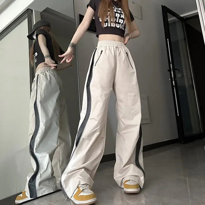 Pantaloni de sport Y2K Techwear Pantaloni de trening pentru femei Streetwear coreean Hip Hop Harajuku Cargo Parașuta Pantaloni de jogging pentru femeie cu picioare late Pantaloni 2023