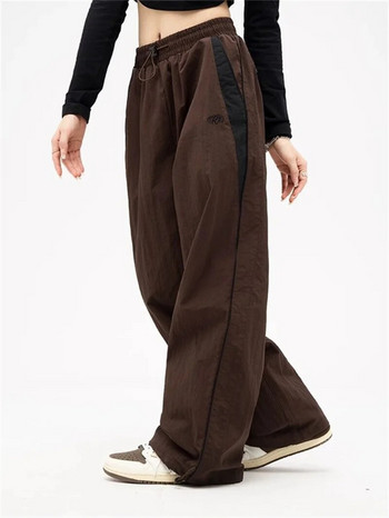 Дамски ежедневни широки панталони Хип-хоп Джогери Големи спортни широки панталони Y2k Harajuku Streetpants Дамски панталони с висока талия