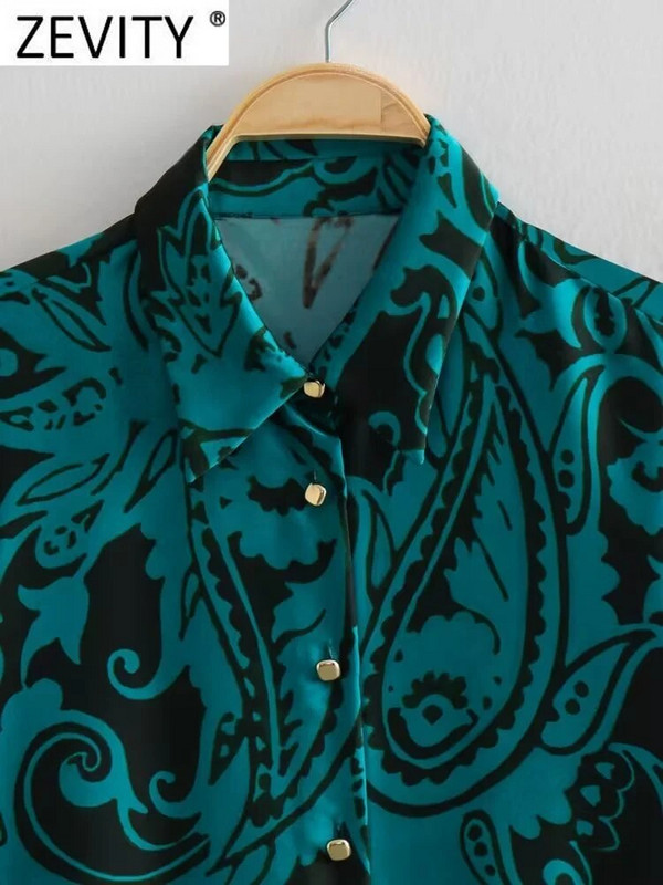 Zevity 2023 naiste vintage toteemi lilleprinteriga nööbid vabaaja midisärkkleit Naiste šikk pikkade varrukatega vöö pidu Vestidos DS5369