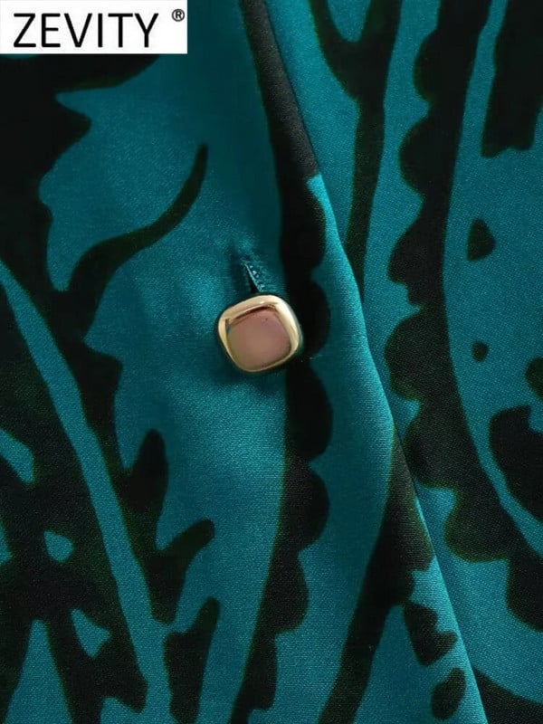 Zevity 2023 naiste vintage toteemi lilleprinteriga nööbid vabaaja midisärkkleit Naiste šikk pikkade varrukatega vöö pidu Vestidos DS5369