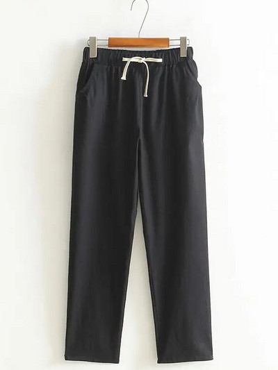 2023 Ženske hlače Proljeće Ljeto Harem hlače Pamučno laneno Čvrsto elastično struka Harem hlače Meke visoke kvalitete za ženske dame