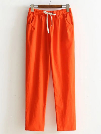 2023 Ženske hlače Proljeće Ljeto Harem hlače Pamučno laneno Čvrsto elastično struka Harem hlače Meke visoke kvalitete za ženske dame