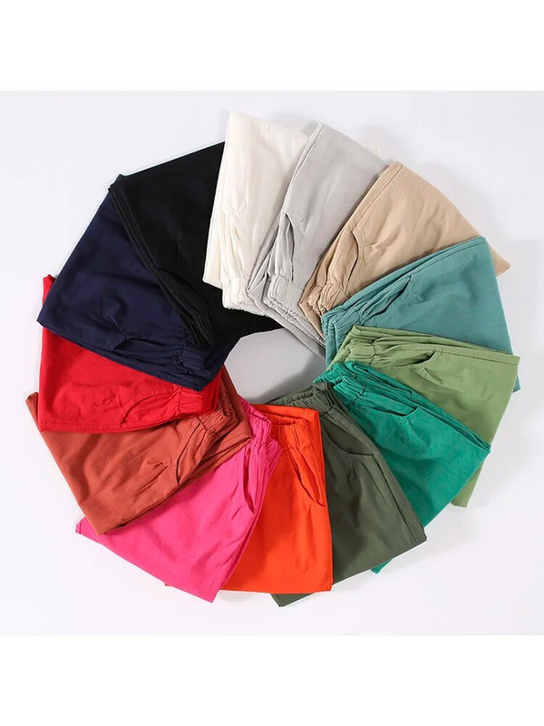 2023 Ženske hlače Proljeće Ljeto Harem hlače Pamučno laneno Čvrsto elastično struka Harem hlače Meke visoke kvalitete za ženske dame