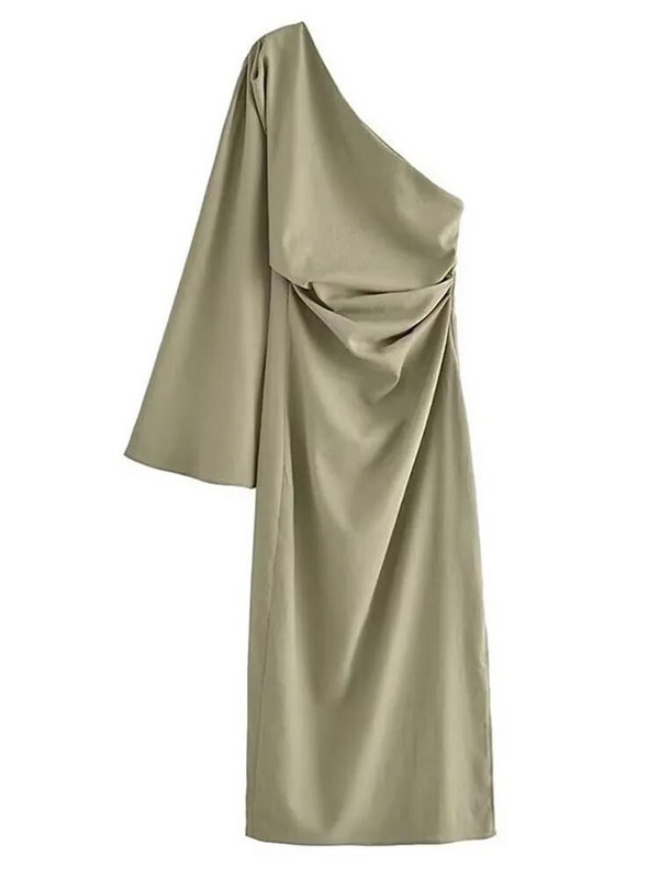 Sieviešu modes ikdienišķa kroku sudress Seksīgas sieviešu kleitas ar garām piedurknēm uz pleciem 2023. gada vasaras masīvs halāts uz sāniem