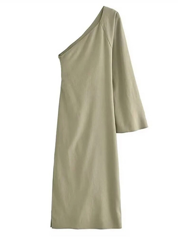 Sieviešu modes ikdienišķa kroku sudress Seksīgas sieviešu kleitas ar garām piedurknēm uz pleciem 2023. gada vasaras masīvs halāts uz sāniem