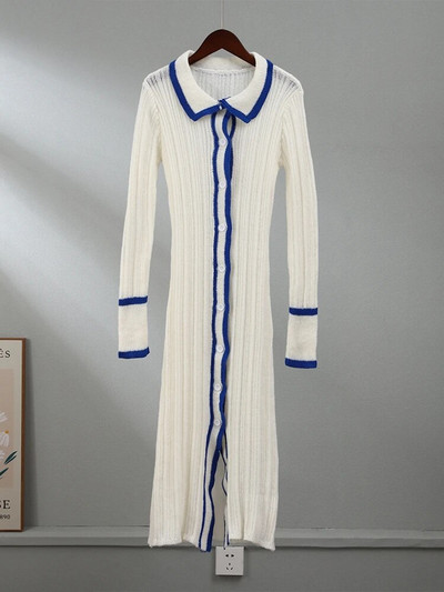 Naiste lapiline maksikleit Seksikas pikkade varrukatega üherealised kõrge vöökohaga kleidid 2023. aasta elegantsed naiste tänavapeo vestid