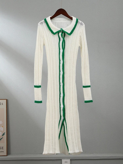 Naiste lapiline maksikleit Seksikas pikkade varrukatega üherealised kõrge vöökohaga kleidid 2023. aasta elegantsed naiste tänavapeo vestid