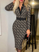 Γυναικείο σέξι κοκαλιάρικο μακρυμάνικο φόρεμα γοφού 2022 Ανοιξιάτικο φθινόπωρο με καρό λαιμόκοψη V-λαιμόκοψη, στενό γυναικείο στενό φόρεμα Κομψό streetwear