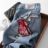 Harajuku Cargo traperice s printom Y2K tamnoplave smeđe ulične odjeće visokog struka široke traperice 90-ih Ženske hlače ravne traperice širokih nogavica