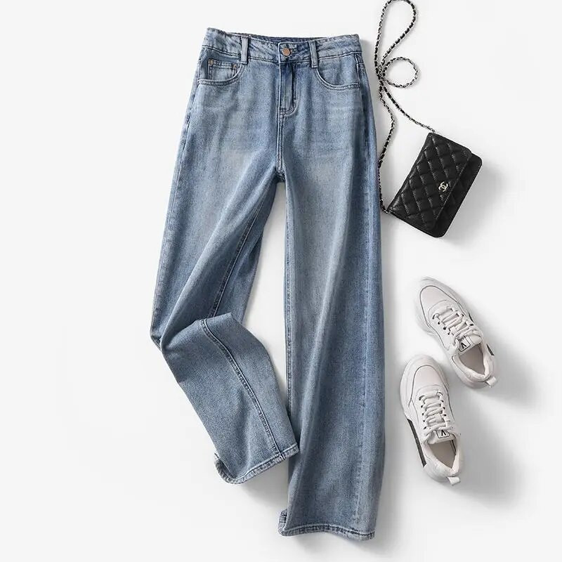 Harajuku Cargo traperice s printom Y2K tamnoplave smeđe ulične odjeće visokog struka široke traperice 90-ih Ženske hlače ravne traperice širokih nogavica