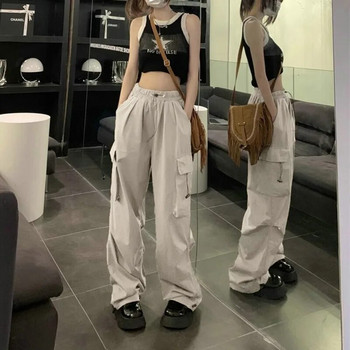 2023 Карго панталони Дамско ретро работно облекло Ежедневни широки прави панталони Модни широки джобове на крачолите Панталони за джогинг Y2k Streetwear