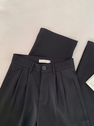 JMPRS kõrge vöökohaga naiste ülikonnapüksid, langevad sirged kontori naised, Korea moepüksid, vabaaja nööbiga naiste mustad püksid, uued