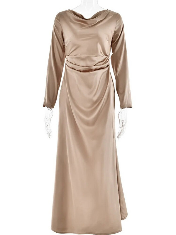 Articat Bodycon pikkade varrukatega naiste kleit, peokleit, klubi õhtukleit, naiste Slim Fit, ümara kaelusega soliidne pikk kleit, sügisene uus 2023