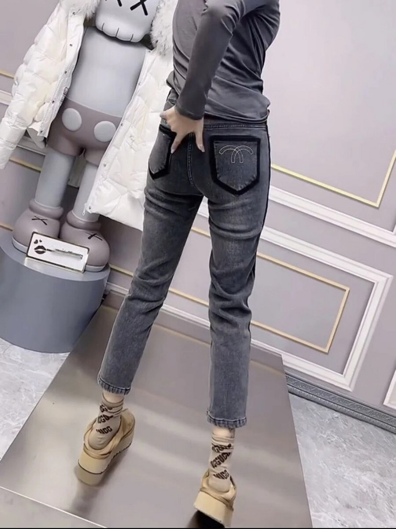 Y2k Φιγούρα σε σχήμα αχλαδιού για να φορέσει ένα μεγάλο μέγεθος Γυναικεία ελαφρώς παχιά αδελφή εννέα ίσια σωλήνες καπνού τζιν παντελόνι γυναικεία αδυνάτισμα