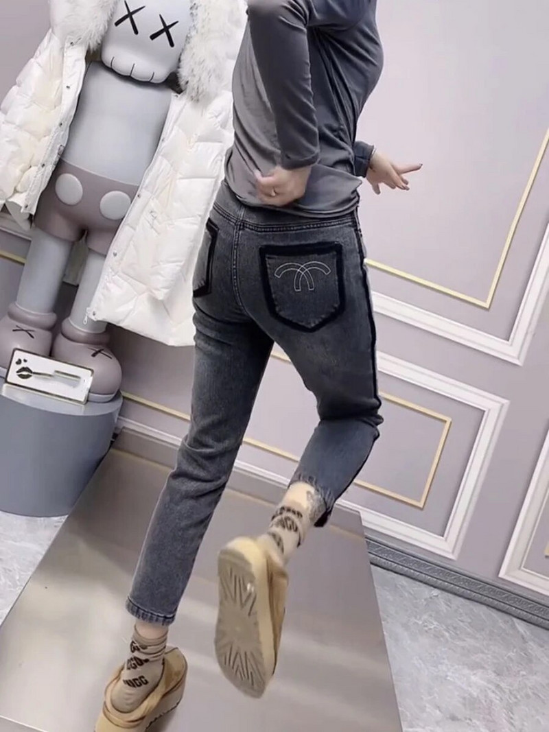 Y2k Φιγούρα σε σχήμα αχλαδιού για να φορέσει ένα μεγάλο μέγεθος Γυναικεία ελαφρώς παχιά αδελφή εννέα ίσια σωλήνες καπνού τζιν παντελόνι γυναικεία αδυνάτισμα