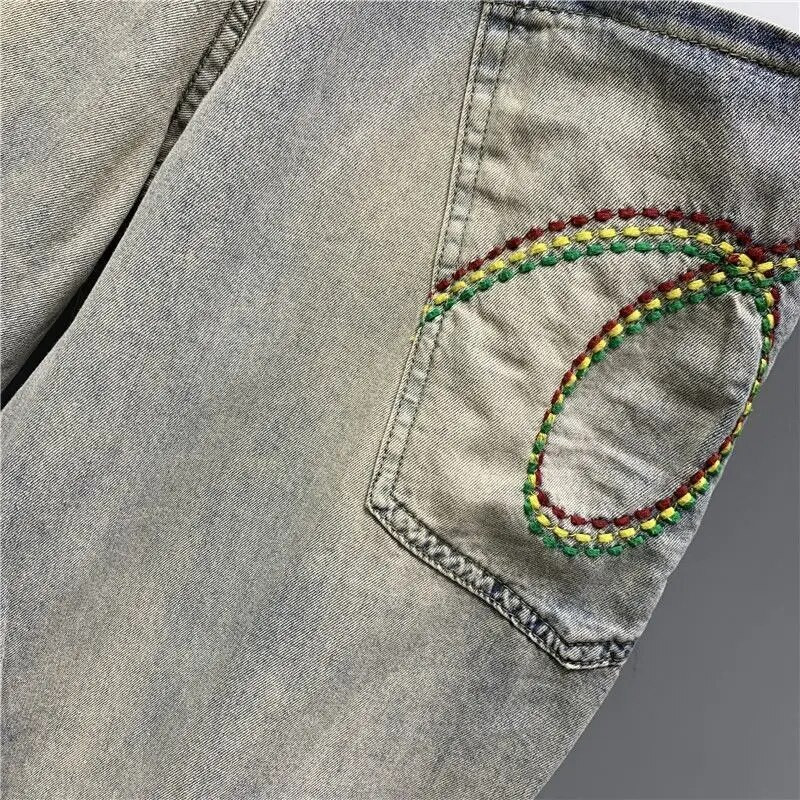 Euroopa kevadsuvi uued naiste trükitud teemant-teksapüksid haaremipüksid naiste mood tänavarõivad elastne vöökoht issi teksad Vaqueros