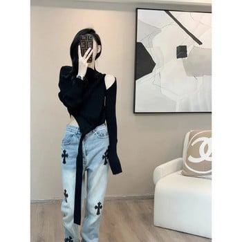 Γυναικεία Y2k Cross Sweatpants Femme Harajuku Baggy Jeans Γυναικεία Casual Gothic Summer Jeans Pantalones Mujer Ulzzang Pants Femme