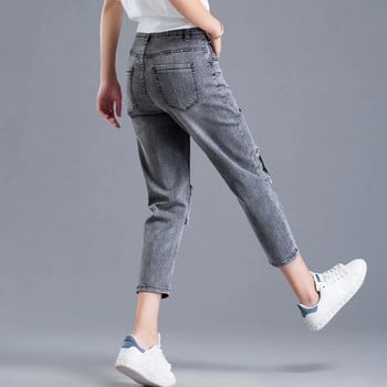 2023 Baggy Jeans Woman High Waist Loose Harem Pants Еластични памучни дънкови панталони Дамски дънки Denim Jeans Mom Ripped Jeans pantalon homme