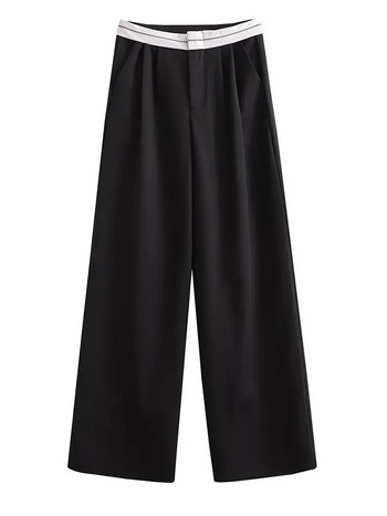 Γυναικεία τσέπες στο πλάι της μόδας YENKYE 2023 Συνονθύλευμα ίσιο παντελόνι Vintage φερμουάρ ψηλόμεσο Fly Γυναικείο casual παντελόνι Mujer