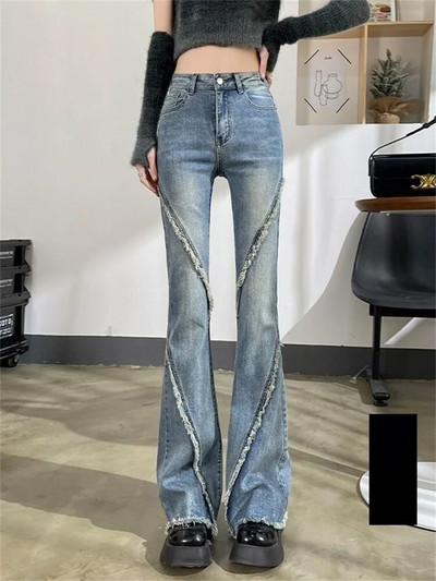 2023 m. vasara Nauji aukšto juosmens vintažiniai džinsai, pieštukas, tiesios, tiesios kulkšnies ilgio kelnės, tiesios, tiesios džinsai, moteris