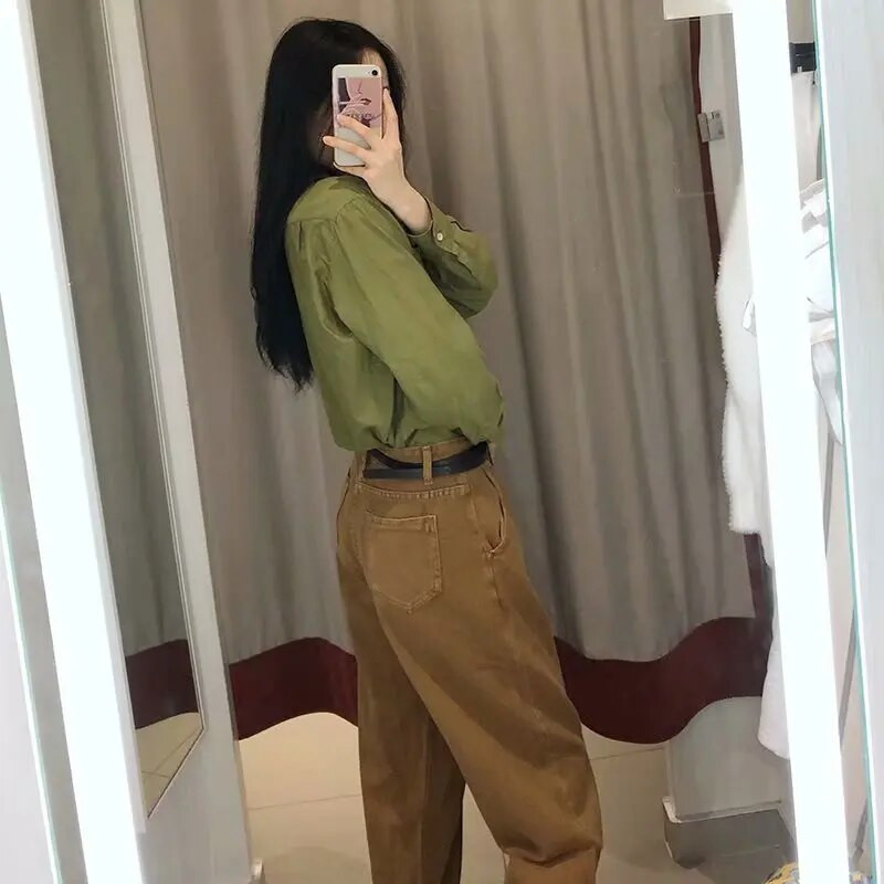 Maxdutti džinsai moteris engand vintažiniai solidūs saldainiai Ropės džinsinės kelnės haremas mama aukštu juosmeniu džinsai laisvi boyfriend džinsai moterims