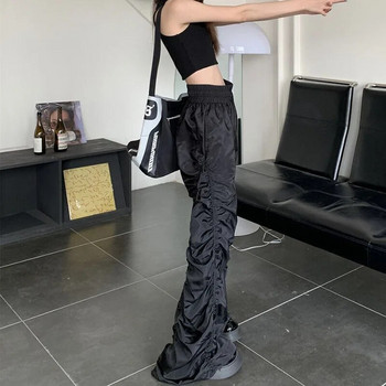Lucyever Y2K Vintage Folds Φαρδιά Παντελόνια Γυναικεία Diablo Style Ψηλόμεση Κορδόνι Πλήρες Παντελόνι Unisex Bf Φαρδύ Casual Παντελόνι