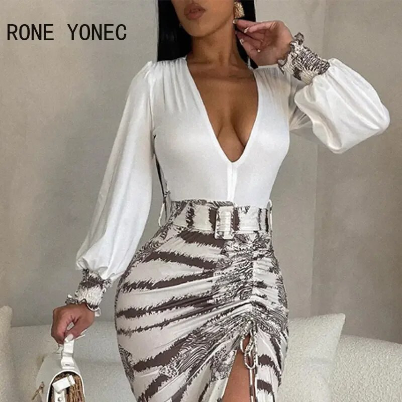 2023. aasta naiste elegantsed seksikad sügava V-kaelusega pikad varrukad koos vöödega, kõrge silt, maxi seksikad kehaga peokleidid