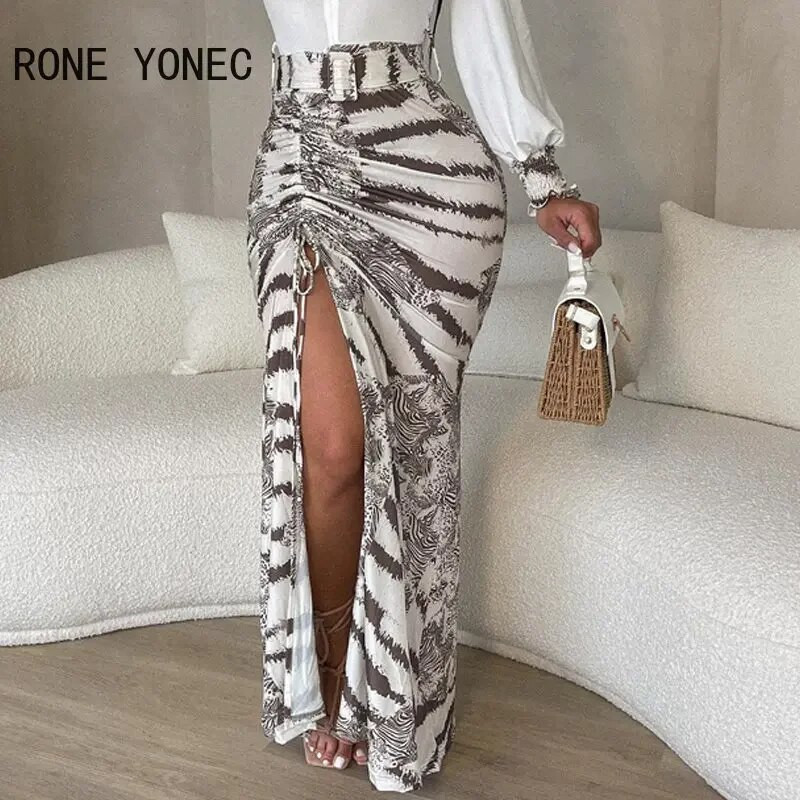 2023. aasta naiste elegantsed seksikad sügava V-kaelusega pikad varrukad koos vöödega, kõrge silt, maxi seksikad kehaga peokleidid