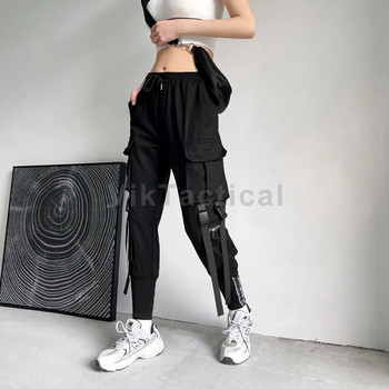 Γυναικεία παντελόνια Cargo 2023 Harem Παντελόνια Fashion Punk Pockets Παντελόνια Jogger με Αλυσίδα Harajuku Elastics Ψηλόμεση Streetwear