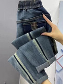 2023 NOVO Proljeće Jesen Ravne traperice visokog struka velike veličine Labave rastezljive Haren traper hlače Ženske traper hlače do gležnja