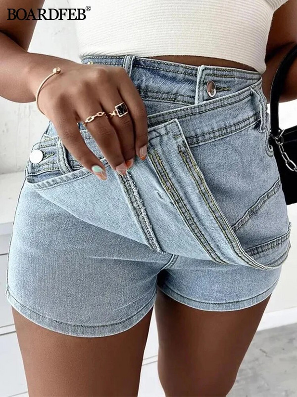 Naiste teksaseelik 2023 Suvine mood Ebaregulaarne sinine kõrge vöökohaga miniteksad seelikud Naiste vabaaja Y2K vintage A-joonega lühike seelik