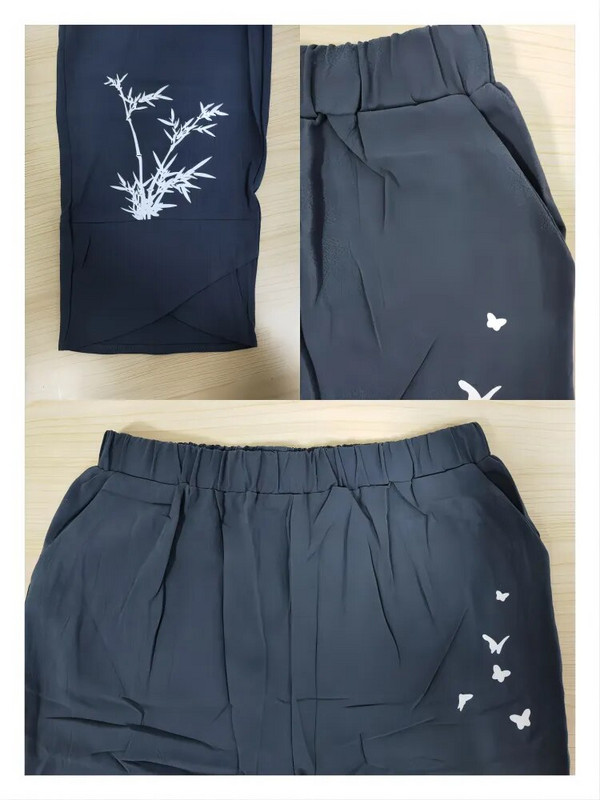 Maišytos kelnės Moteriškos korėjietiškos mados elastinės juosmens medvilnės laisvos laisvalaikio kulkšnies kelnės Gatvės drabužiai aukštu juosmeniu vasarinės moteriškos kelnės