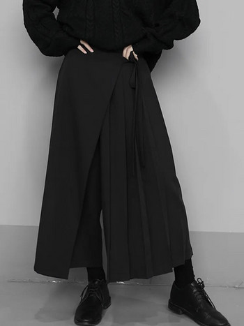 [EAM] Ψηλή ελαστική μέση Μαύρο πλισέ φαρδύ παντελόνι Νέο φαρδύ παντελόνι γυναικείο μόδα Tide Άνοιξη φθινόπωρο 2023 1N666