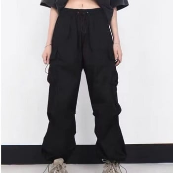 Дамски панталони Y2K Cargo Casual Harajuku Low Waist Drawstring Sweatpant Solid Drawstring Parachute Pantants Oversize Pants Jogger