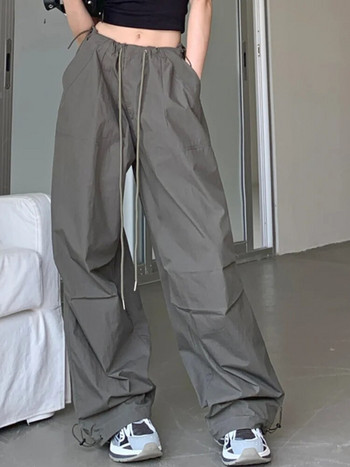 Летни ретро Y2k карго панталони Дамски джобове High Street модни широки панталони Женски корейски стил Ежедневни широки панталони 2023 г. Нови