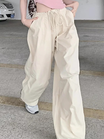 Летни ретро Y2k карго панталони Дамски джобове High Street модни широки панталони Женски корейски стил Ежедневни широки панталони 2023 г. Нови