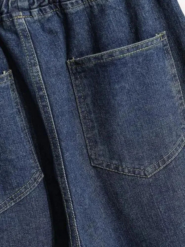 Proljeće Jesen Oversize Harem traperice od 80 kg visokog struka Jednobojne traper hlače Basics Ženske Vaqueros široke modne nove hlače