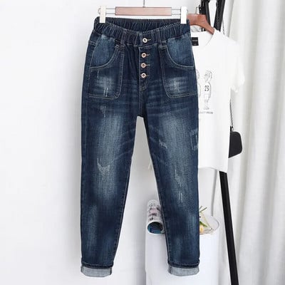 5XL ψηλόμεσο τζιν Γυναικείο Vintage Plus Size Jeans Femme Harem Παντελόνι Loose Boyfriend Denim Jeans Streetwear Παντελόνια Γυναικεία Z31