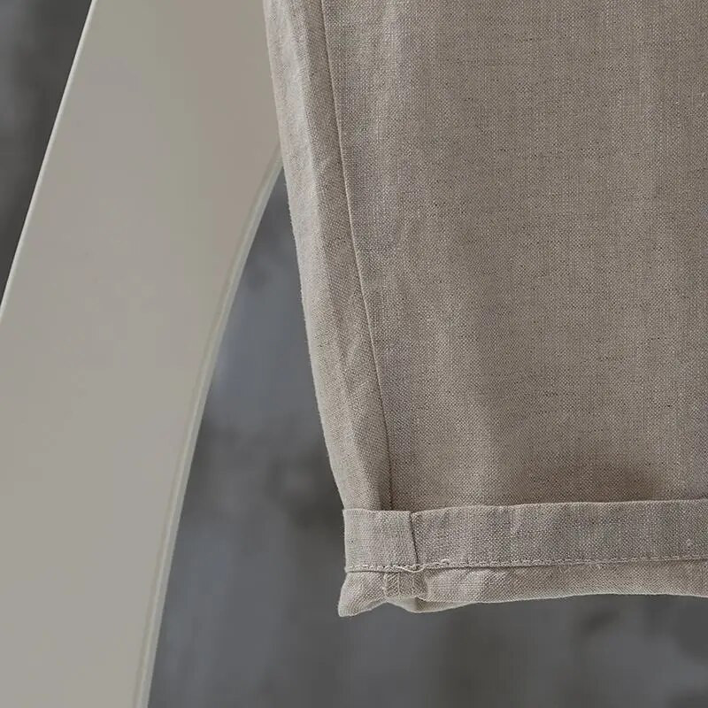 Laisvalaikio kelnės, moteriškos vasarinės medvilninės sagos elastinis juosmuo iki kulkšnies Basic Cool M-4XL Visoms tinka paprastos elegantiškos moteriškos kelnės