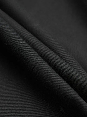 [EAM] Черни плисирани черни панталони с дълги широки крачоли с висока талия Нови широки панталони Дамска мода Пролет Есен 2023 г. 1DB40001