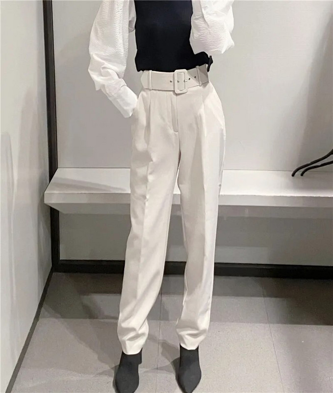 Kuum müük Naiste kommivärvi püksid lilla oranž beeži värvi šikk äri Püksid naiste võlts tõmblukk pantalone mujer püksid P616