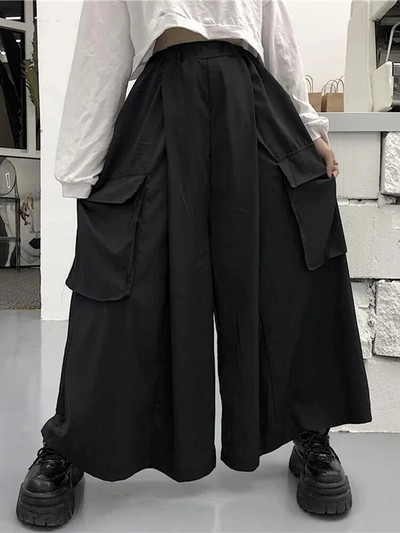 Jmprs plius dydžio moteriškos plačios kelnės Y2K Streetwear laisvos krovininės kelnės 90S Gothic Harajuku oversize moteriškos kelnės 6XL